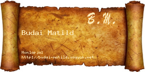 Budai Matild névjegykártya